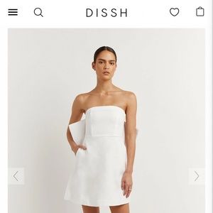 AISLE WHITE LINEN BACK BOW DRESS